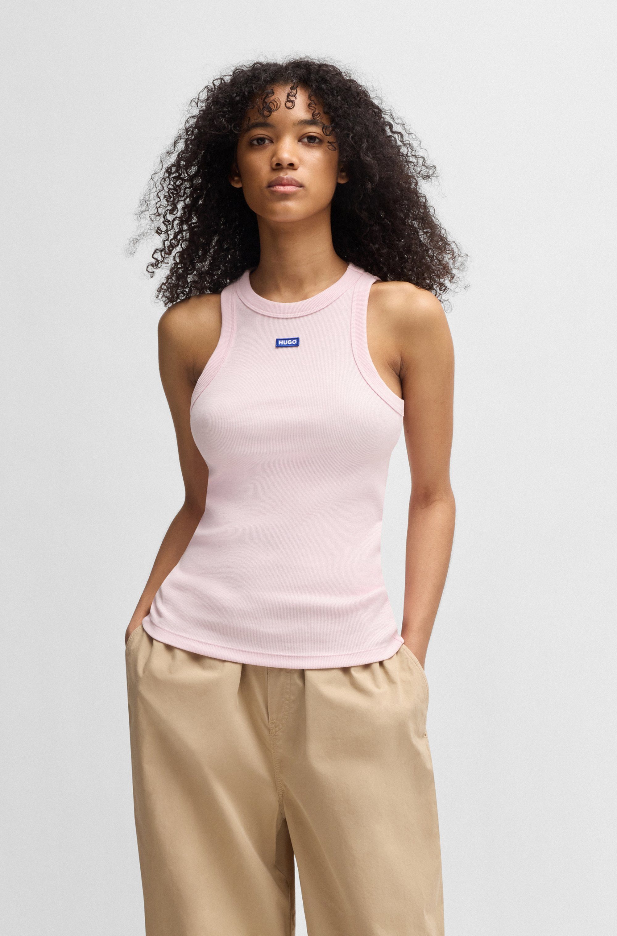 HUGO Blue Tanktop Easy Tank Rippware aus Baumwollmischung mit Elasthan günstig online kaufen