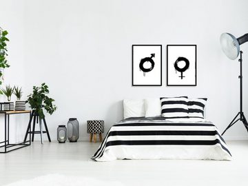 artissimo Mehrteilige Bilder Bilder-Set gerahmt je 51x71cm Spruch-Bilder mit Rahmen Poster Spruch, Bilder fürs Schlafzimmer: Zeichen Mann und Frau