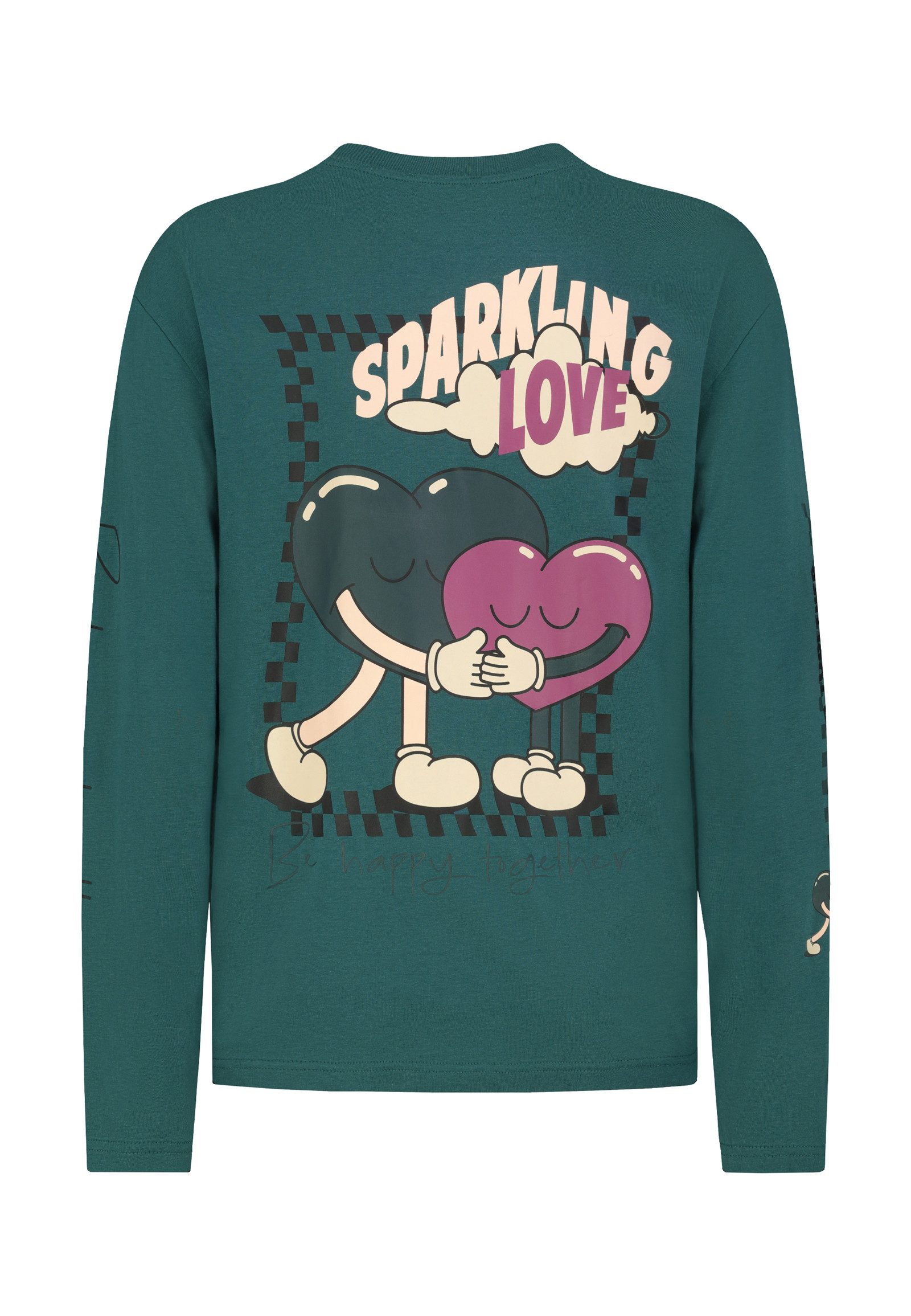 SUBLEVEL Langarmshirt Damen Langarm-Shirt mit Rückenprint langarm, lockerer günstig online kaufen