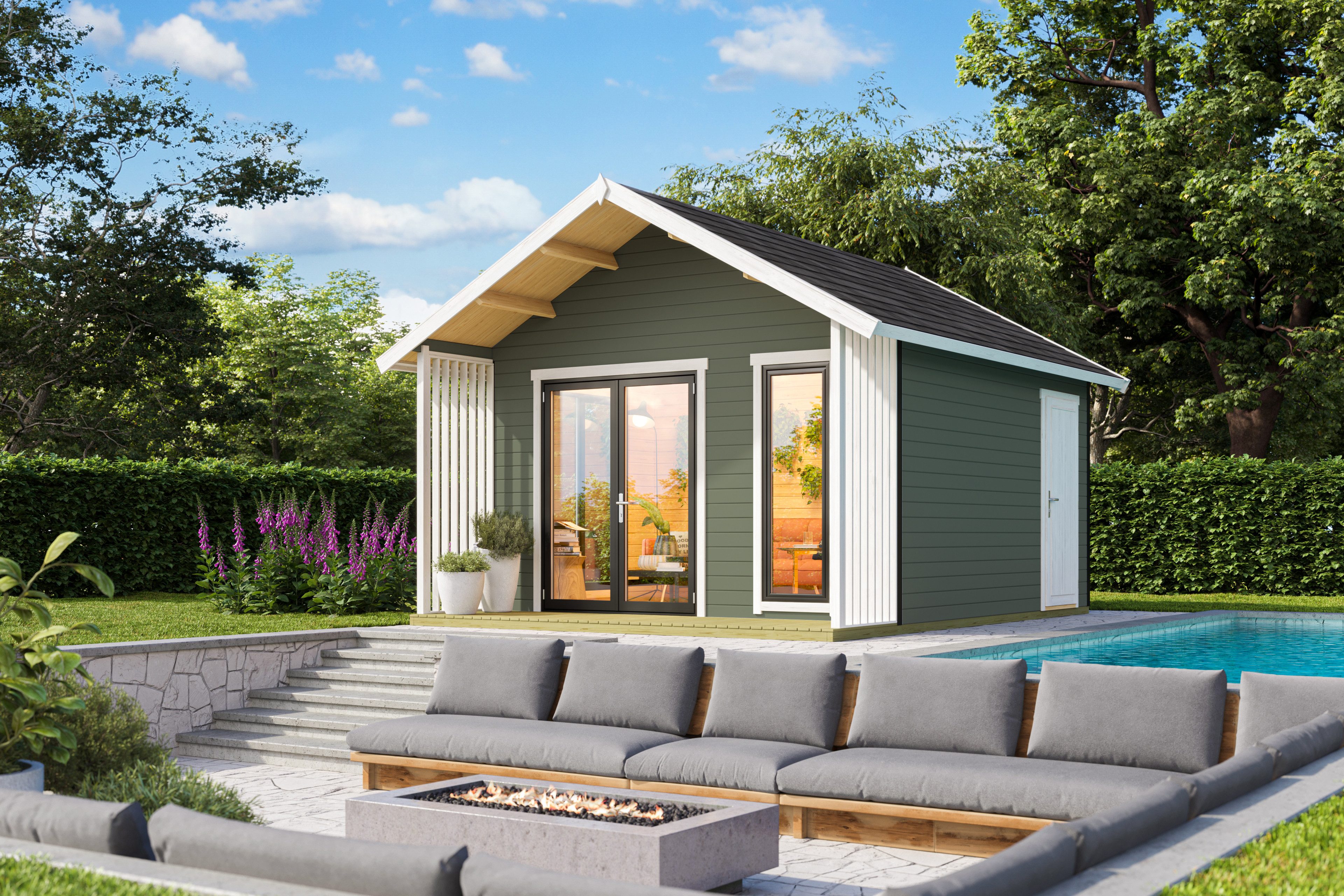 Nordic Holz Gartenhaus MURANO 1, BxT: 448,5x520 cm