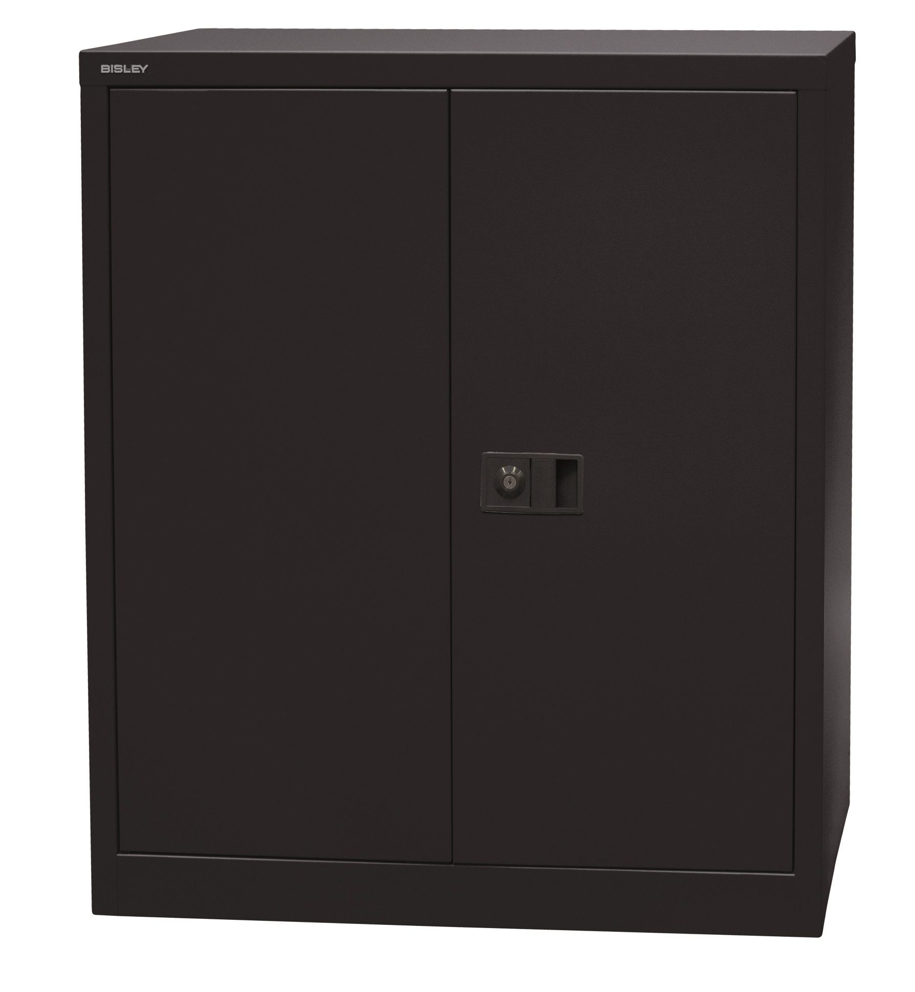 Bisley Aktenschrank Universal Flügeltürenschrank in Schwarz - Maße: H 100 x B 91 x T 40 cm
