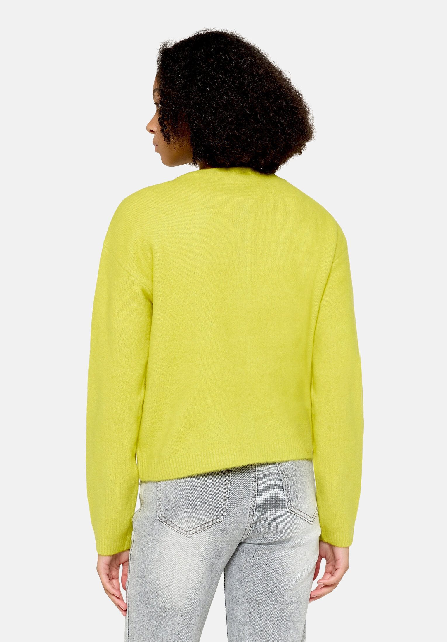 Cartoon Strickjacke Damen mit Rundhalsausschnitt (1-tlg)
