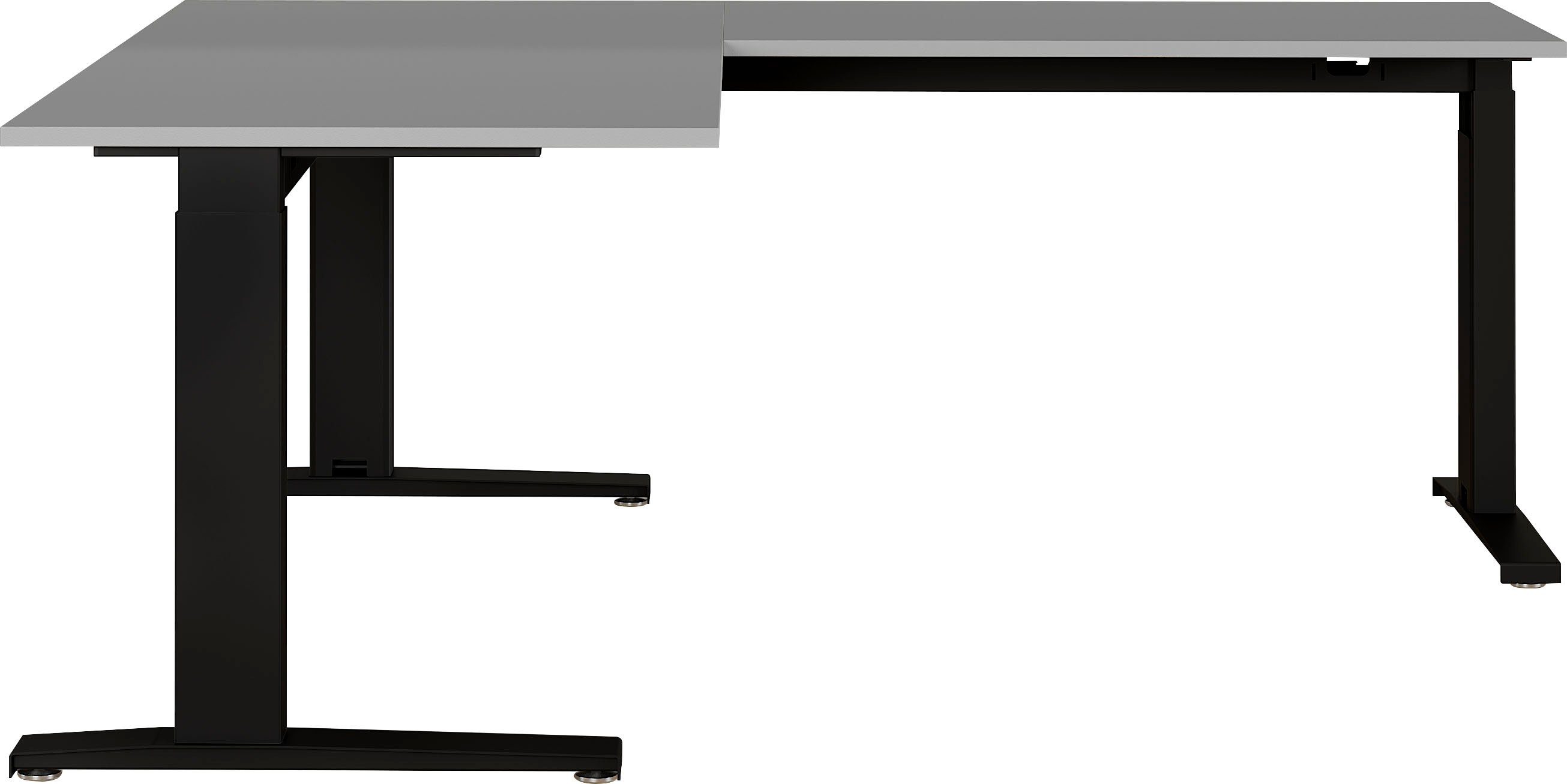 Schreibtisch Schwarz Lichtgrau mechanisch höhenverstellbar Lichtgrau/Schwarz | GERMANIA | GW-Agenda,