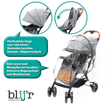 Blij´r Kinder-Buggy Mimi Kinderwagen Buggy in Grau mit Sitzsack, Baldachin und Moskitonetz