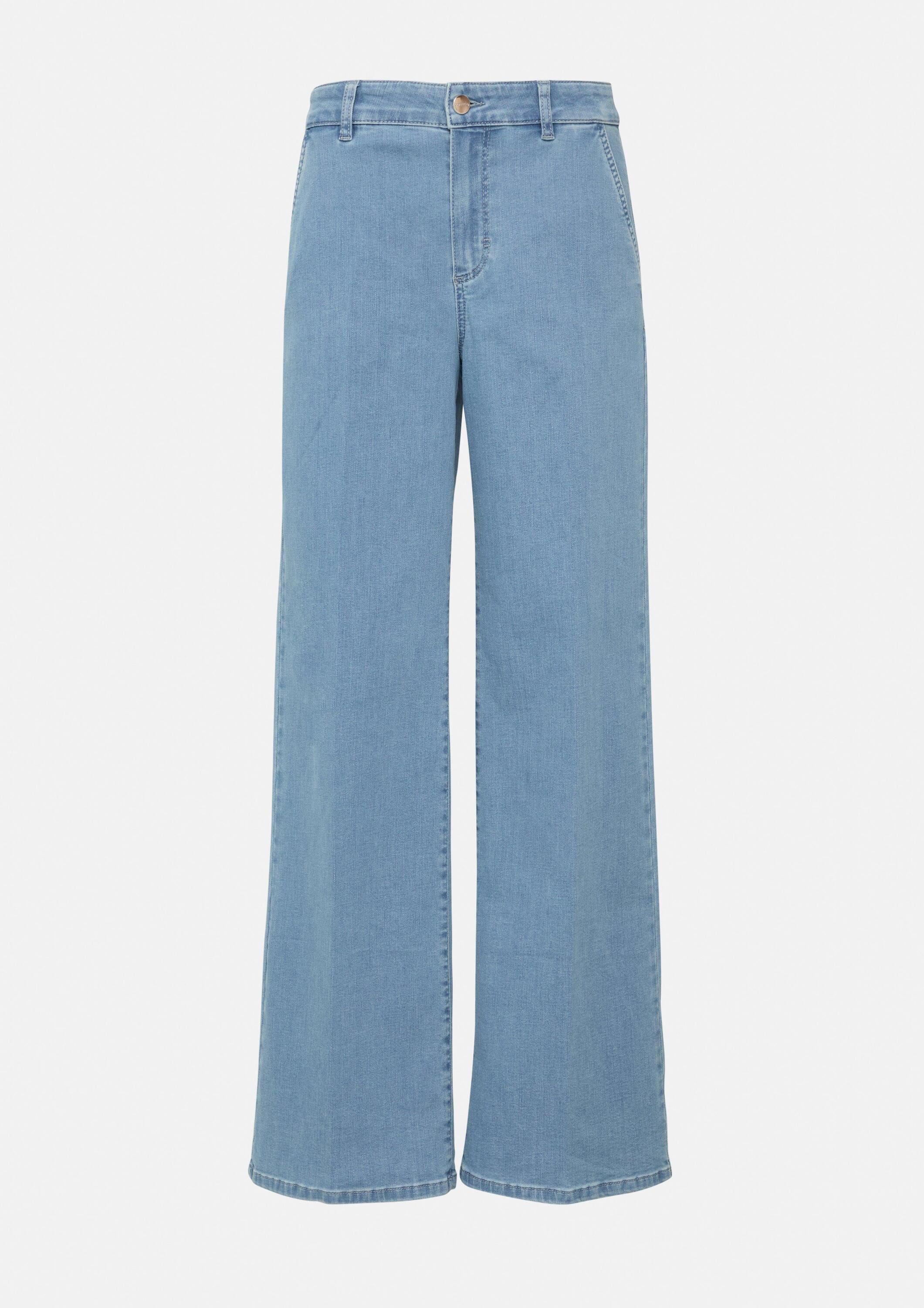 comma Weite Jeans Jeans-Hose Elastische Wide-Leg-Jeans im Loose Fit