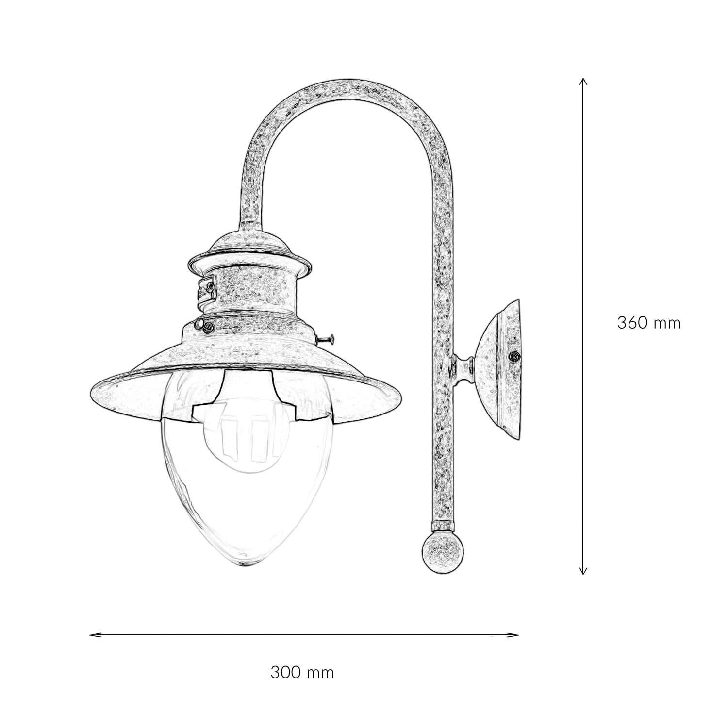 Licht-Erlebnisse Außen-Wandleuchte AMALFI, Handarbeit E27 ohne Außen Wandlampe Premium Messing Garten Glas Terrasse Leuchtmittel