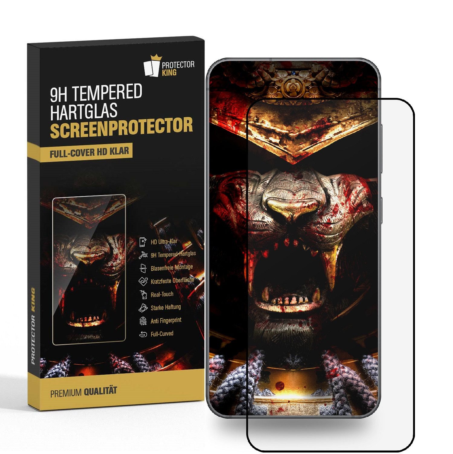 Protectorking Schutzfolie 4x 9H Panzerglas für Samsung Galaxy S24 FE FULL COVER 3D KLAR echtes, (4-Stück), Displayschutz, Schutzglas ECHTES TEMPERED 9H Panzerglas 3D-KLAR