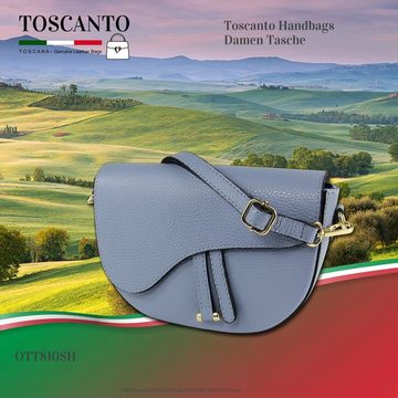 Toscanto Schultertasche Toscanto Tasche hellblau Schultertasche, (Schultertasche), Damen Schultertasche, Umhängetasche Leder, hellblau, Größe ca. 22cm