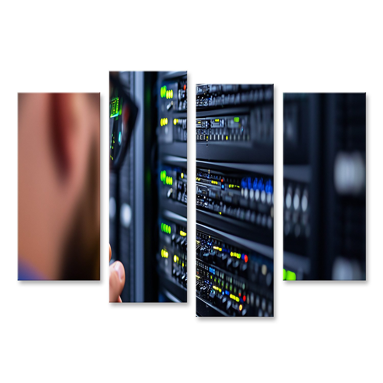 islandburner Leinwandbild, Techniker überprüft Server im Datenzentrum