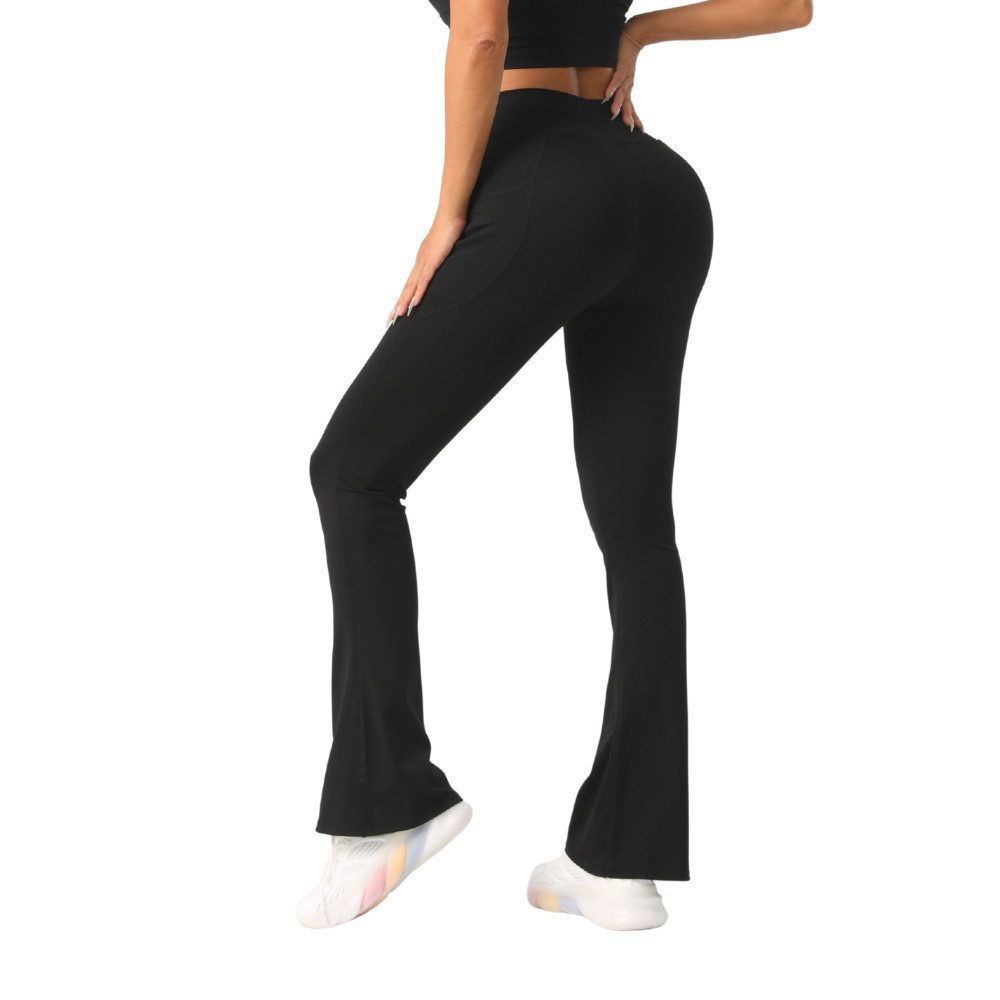 Frentree Highwaist Леггинсы Damen mit Flared Look - Blickdichte Sportleggings aus elastischem Material, Yoga Pants für Sport und Alltag