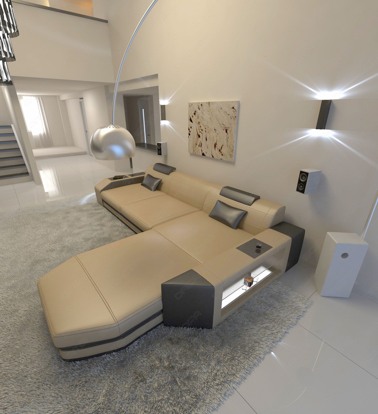 Sofa Dreams Ecksofa Ledersofa Prato L günstig online kaufen