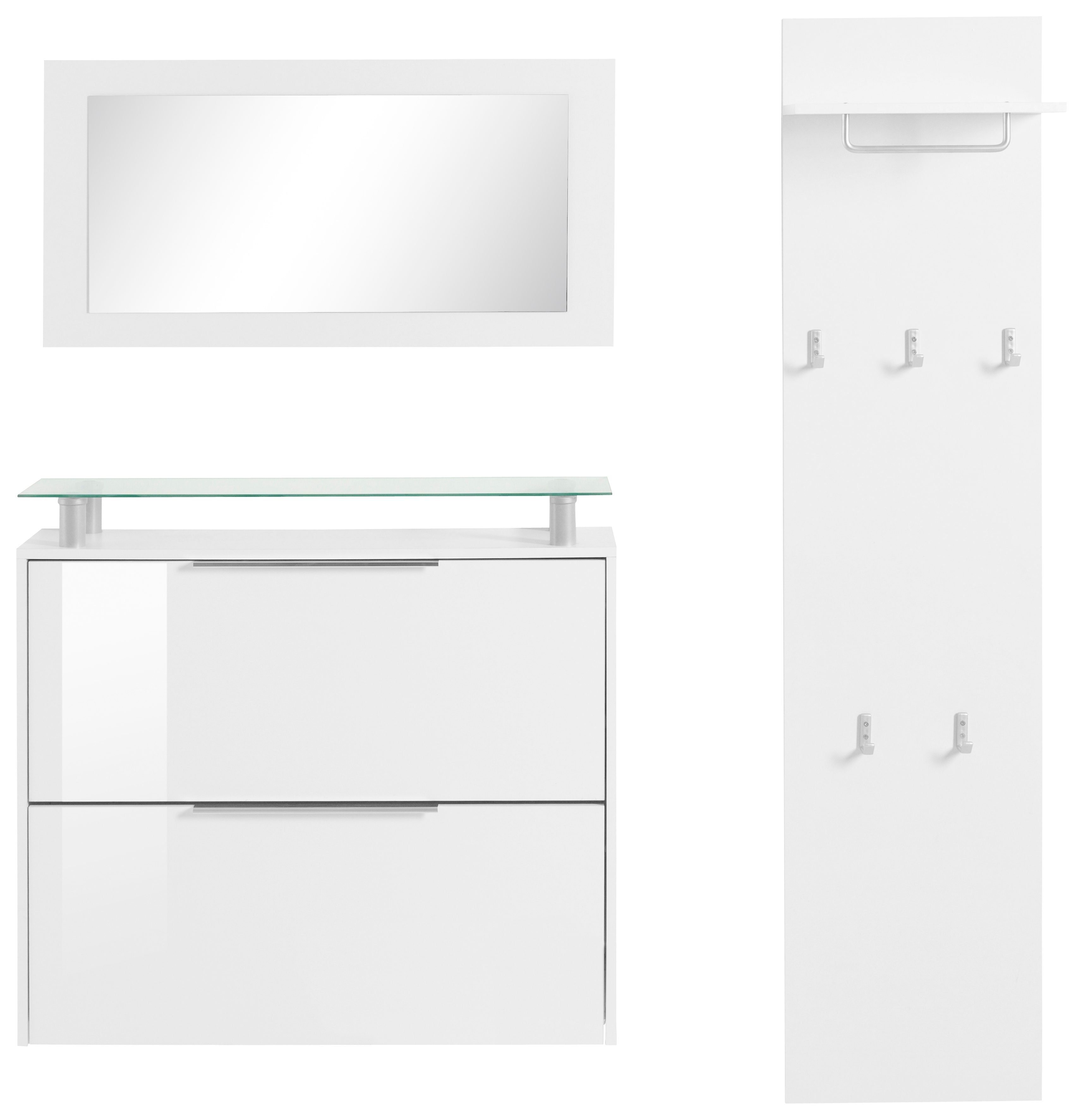 borchardt Möbel Garderoben-Set Rena mit Schuhschrank, Paneel und Spiegel, mit Glasablage – Bild 3 von 5
