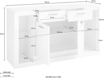 Places of Style Sideboard MERAN, Breite ca. 150 cm