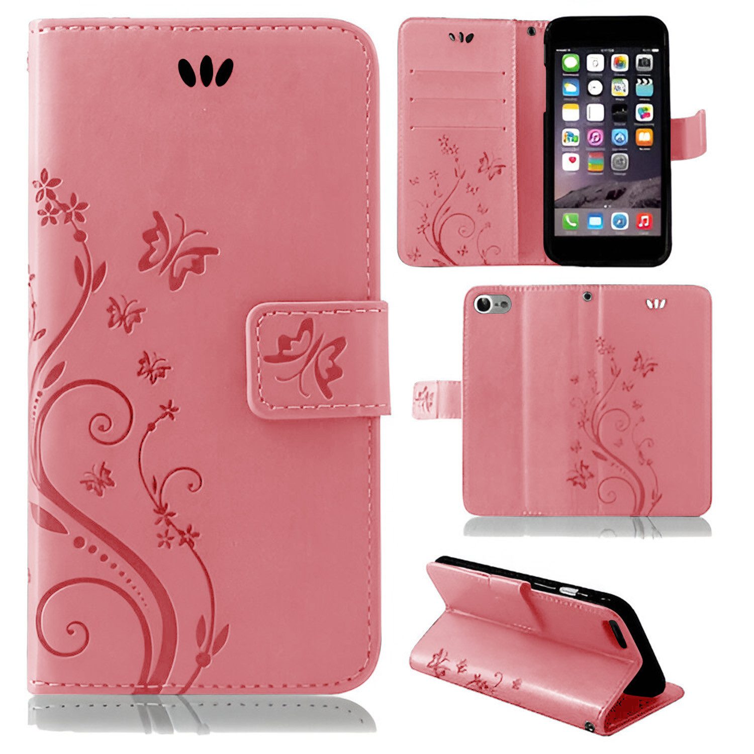 betterfon Handyhülle Handytasche für Apple iPhone 5 / 5s / SE Klapphülle Klapphülle, Bookstyle-Hülle: Magnetverschluss 3 Kartenfächer & Standfunktion