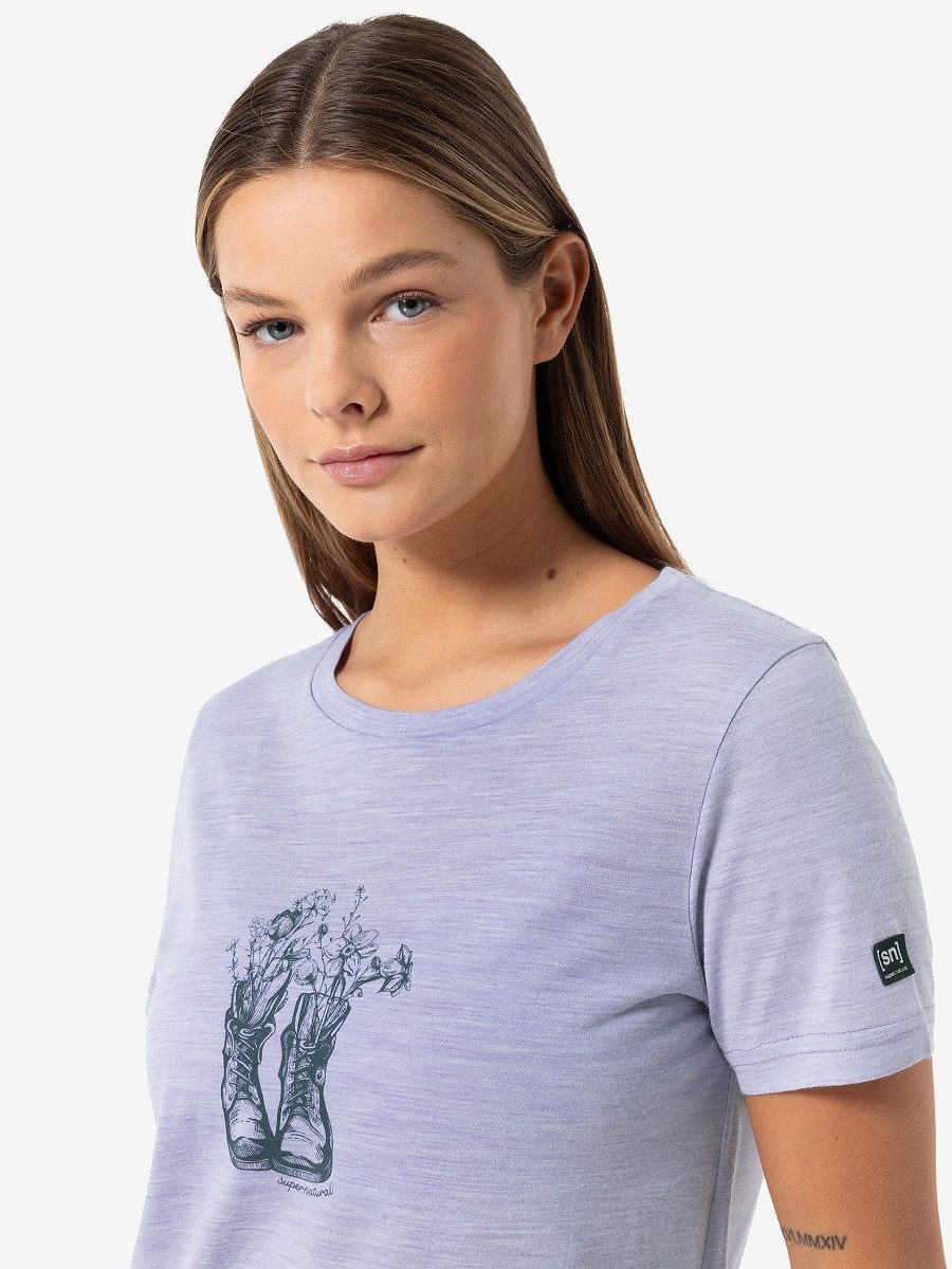 SUPER.NATURAL Print-Shirt Merino T-Shirt W FLOWER günstig online kaufen