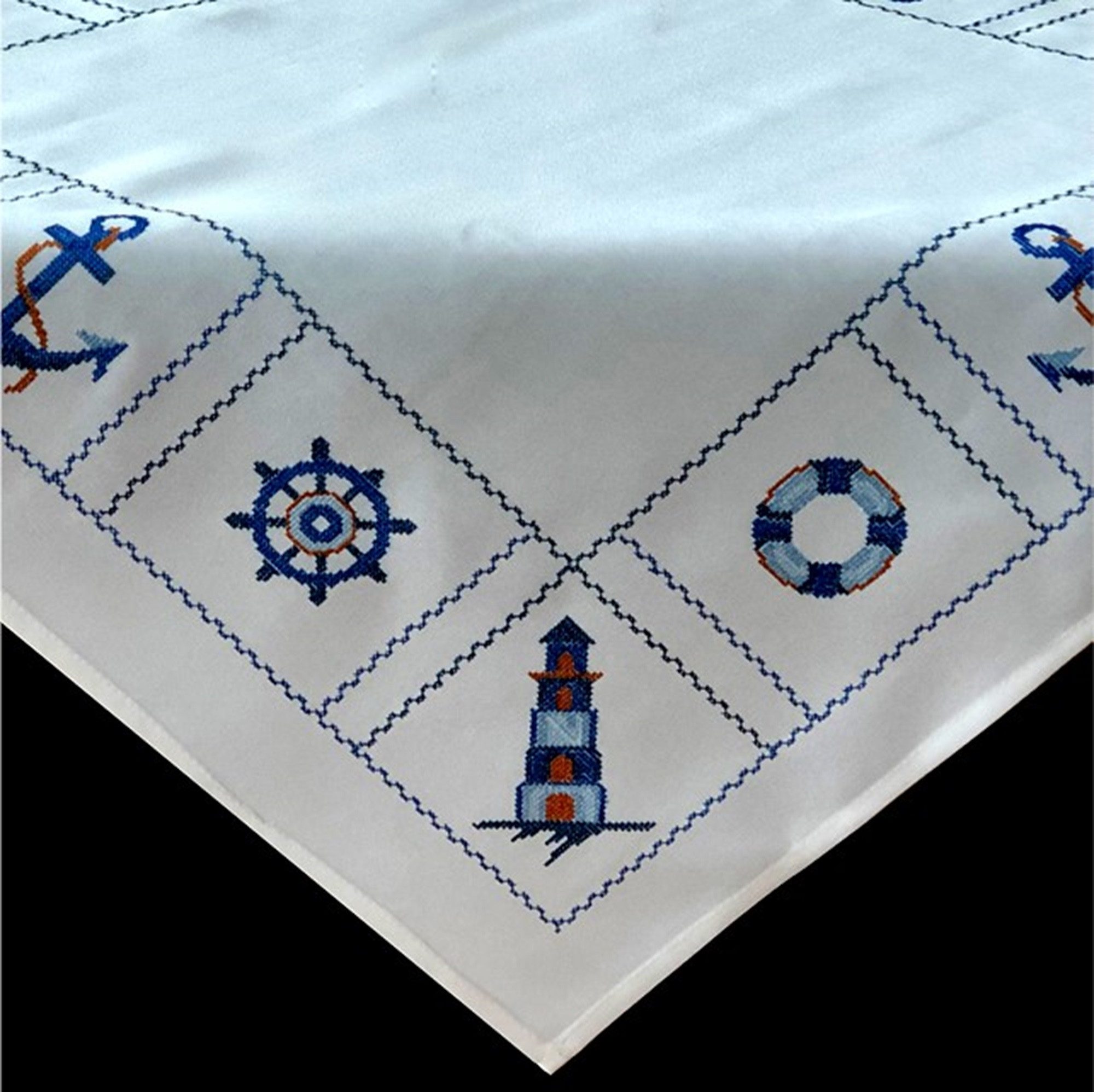 Brilliant Mitteldecke Maritim / Mitteldecke / 85x85cm / Bestickt / TW-1935-1A, Bestickt