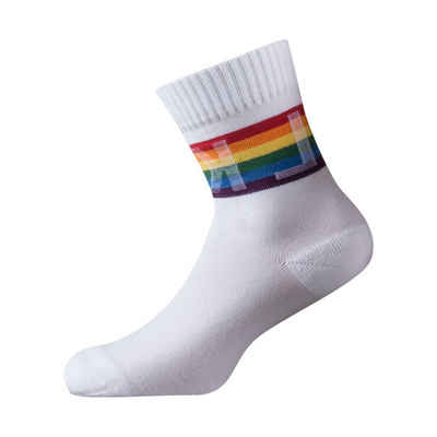 Fussvolk Socken 7311660042 FUSSVOLK Rainbow Socks Flag weiße Strümpfe white