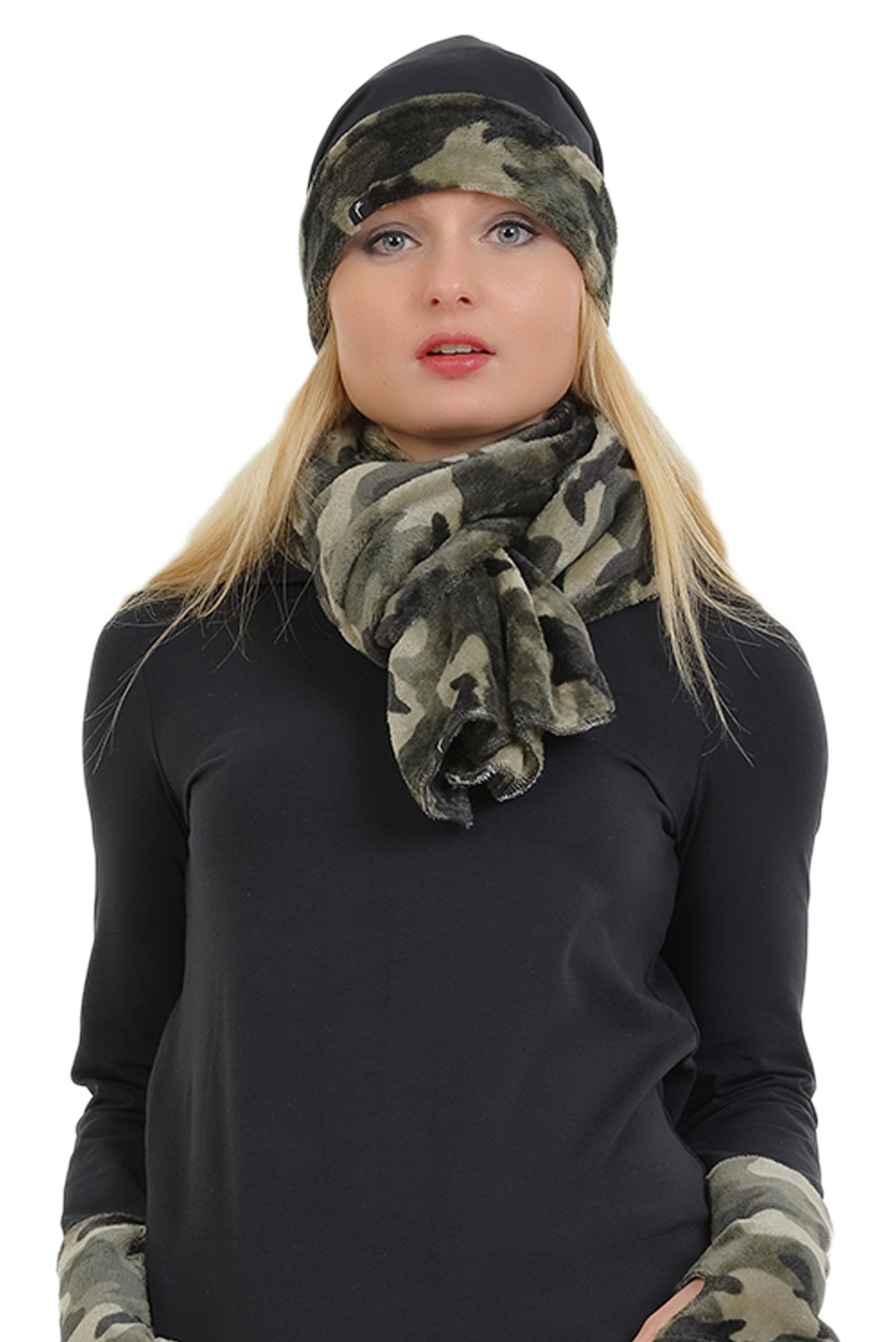 3Elfen Fleeceschal Camouflage Schal Fleece kuschlig weich günstig online kaufen