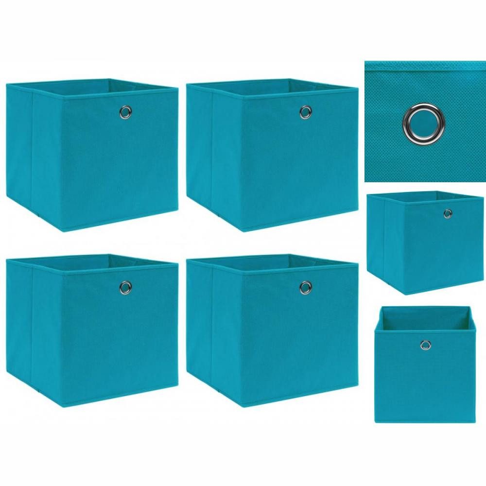 vidaXL Aufbewahrungsbox Aufbewahrungsboxen 4 Stk Babyblau 323232 cm Stoff
