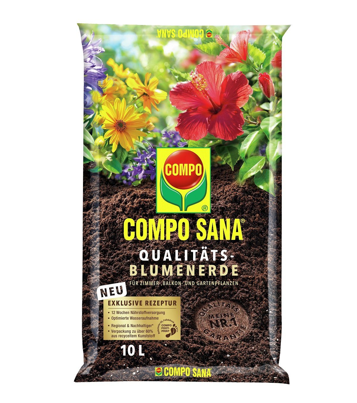 Compo Pflanzendünger COMPO Sana Qualitäts Blumenerde 10 Ltr
