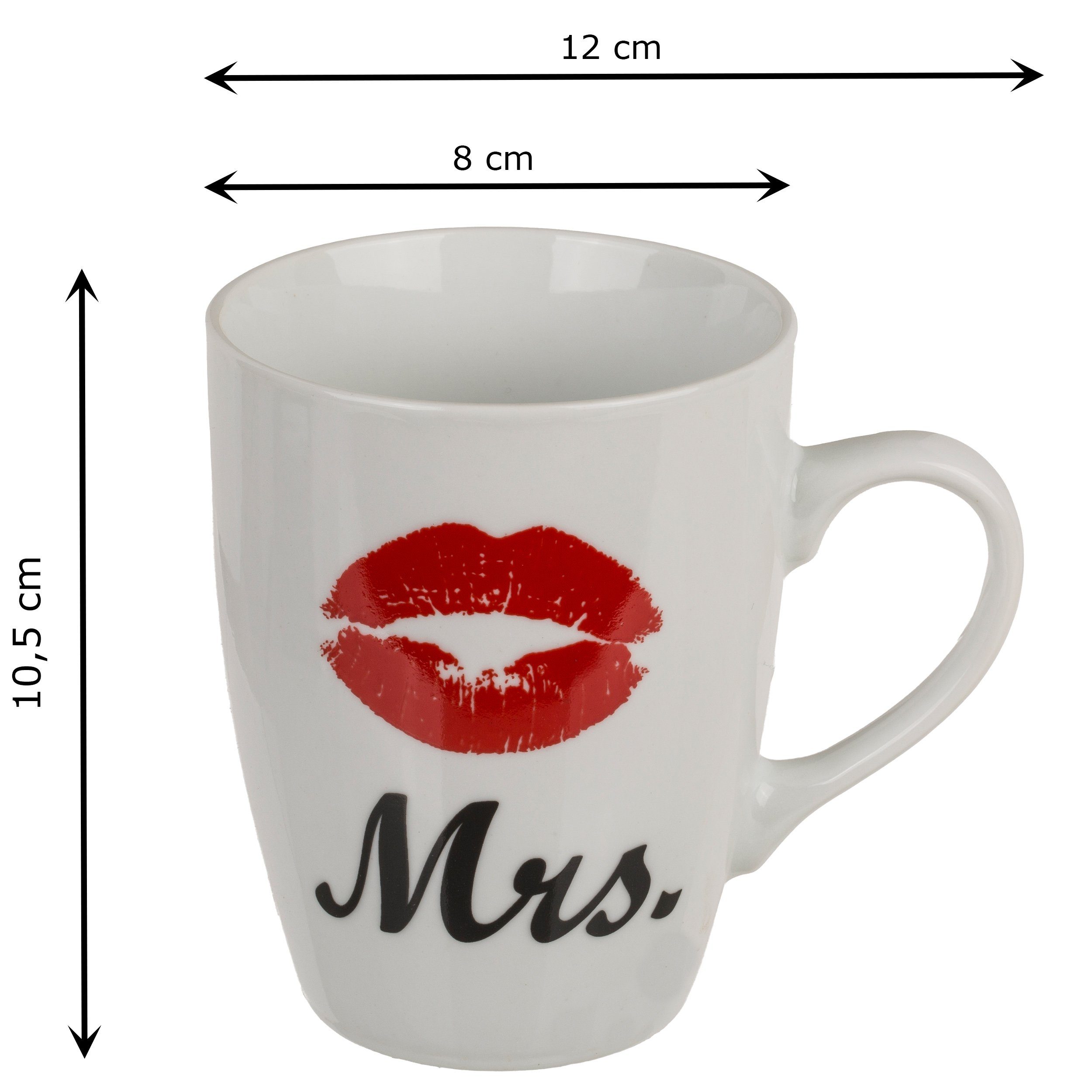 2er Tassen Deko Set Kaffeebecher (2-tlg), Haus Geschenk Mrs. Mr. Kaffeetasse Keramik und Geschirr-Set und Keramik