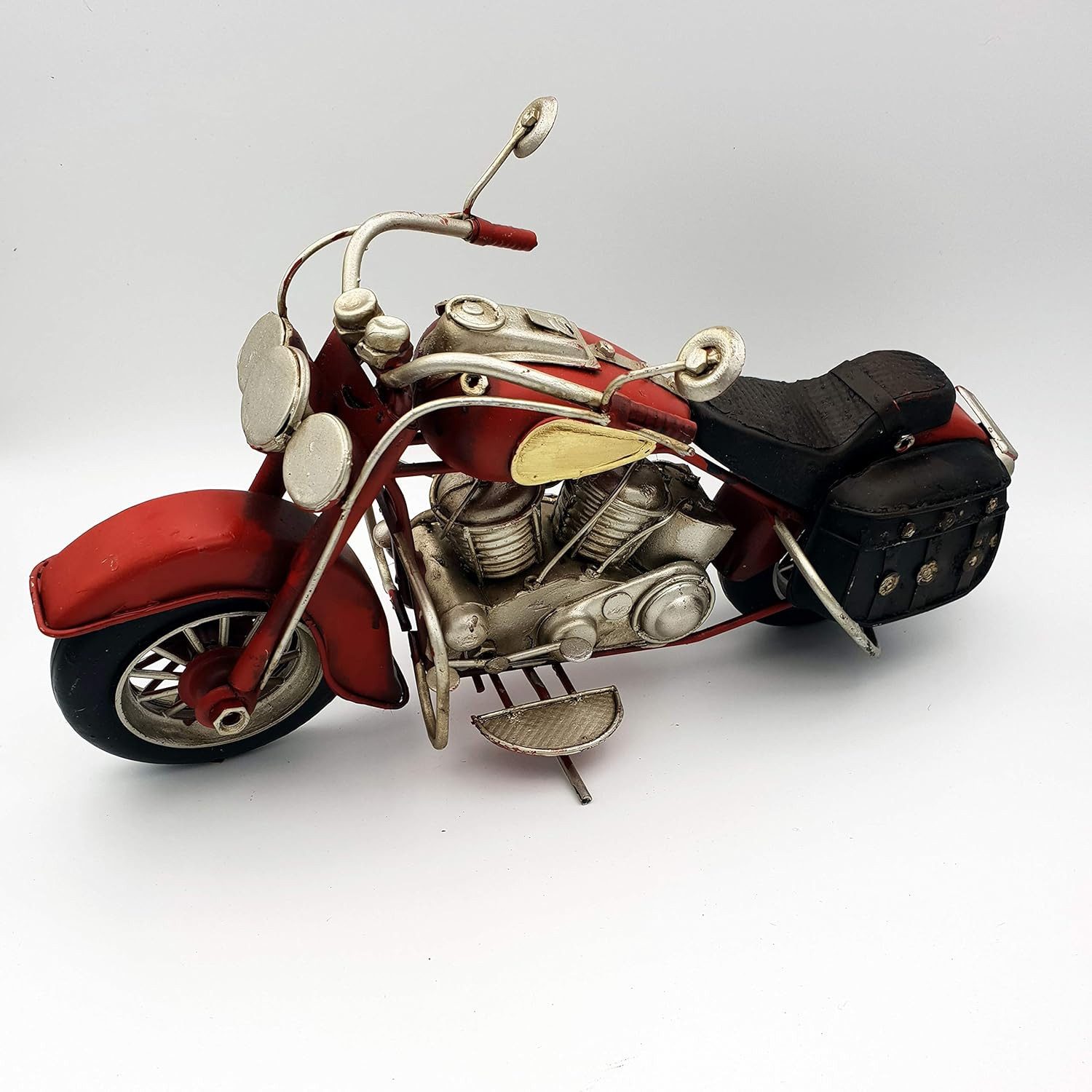 Dynasun Modellmotorrad Car 1710D-001, (1-tlg), Motorrad 28cm Rot Metall, Motorradmodell Vintage Retro-Stil Oldtimer