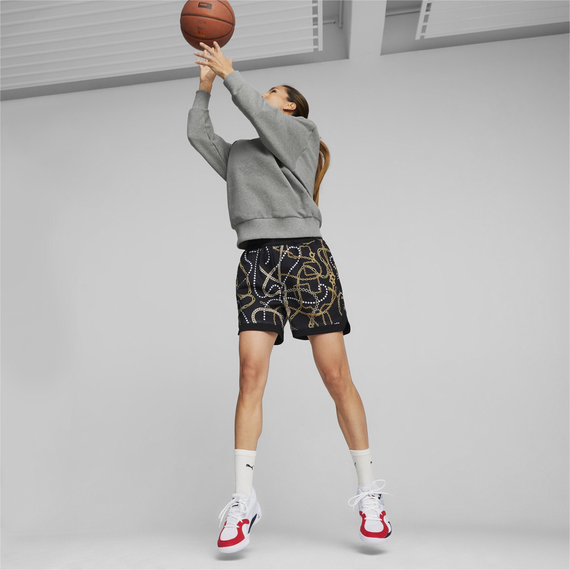 PUMA Trainingspullover Basketball Gold Damen Standard Sweatshirt