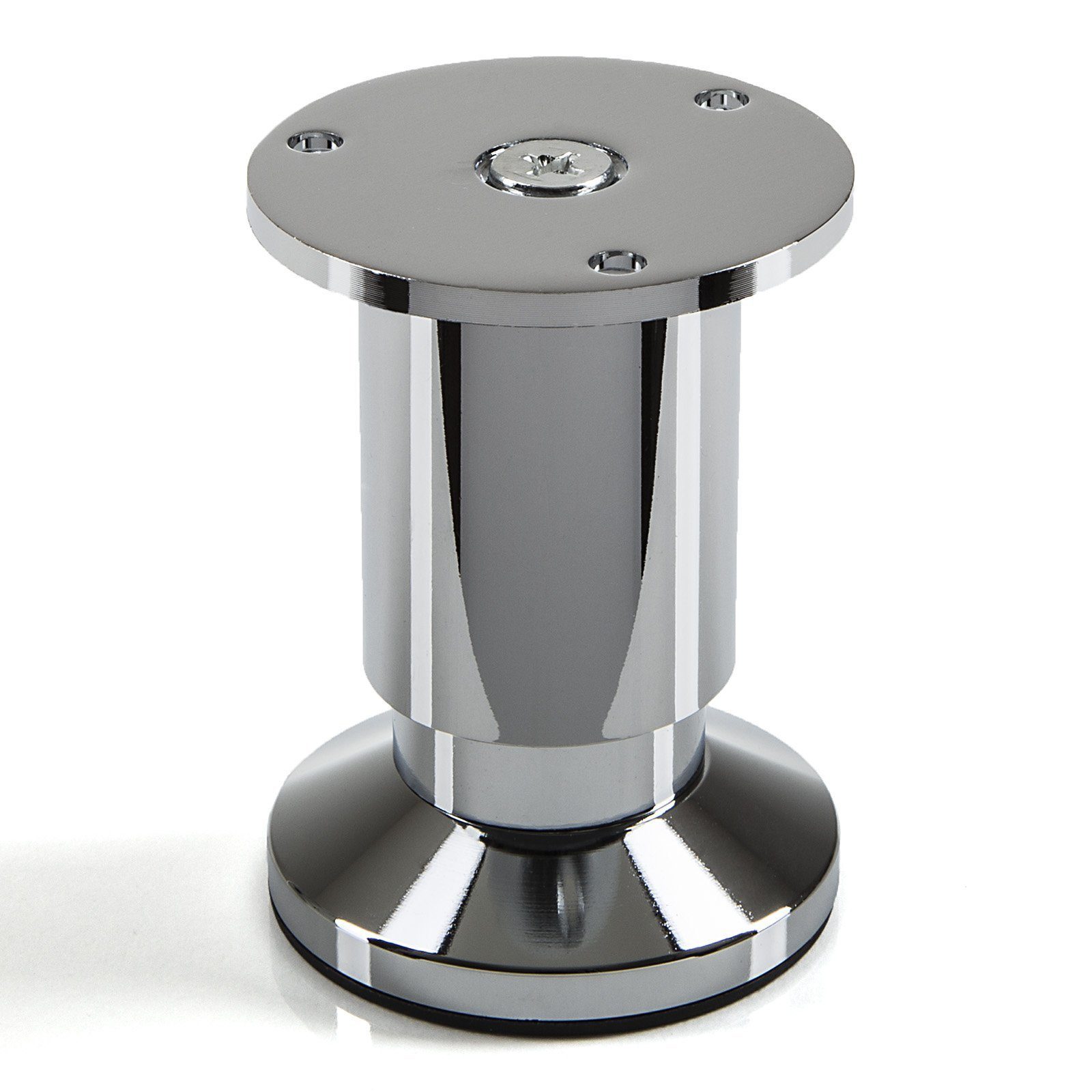 SO-TECH® Möbelfuß ALPHA, belastbar bis 250 kg, höhenverstellbar bis 15 mm, (1-St), Höhe 80 mm, Aluminium, Chrom poliert