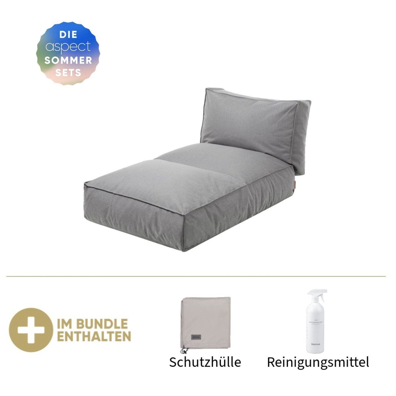 blomus Daybed Blomus Bett S STAY Stone, inkl. GRATIS Schutzhülle & Reinigungsmittel