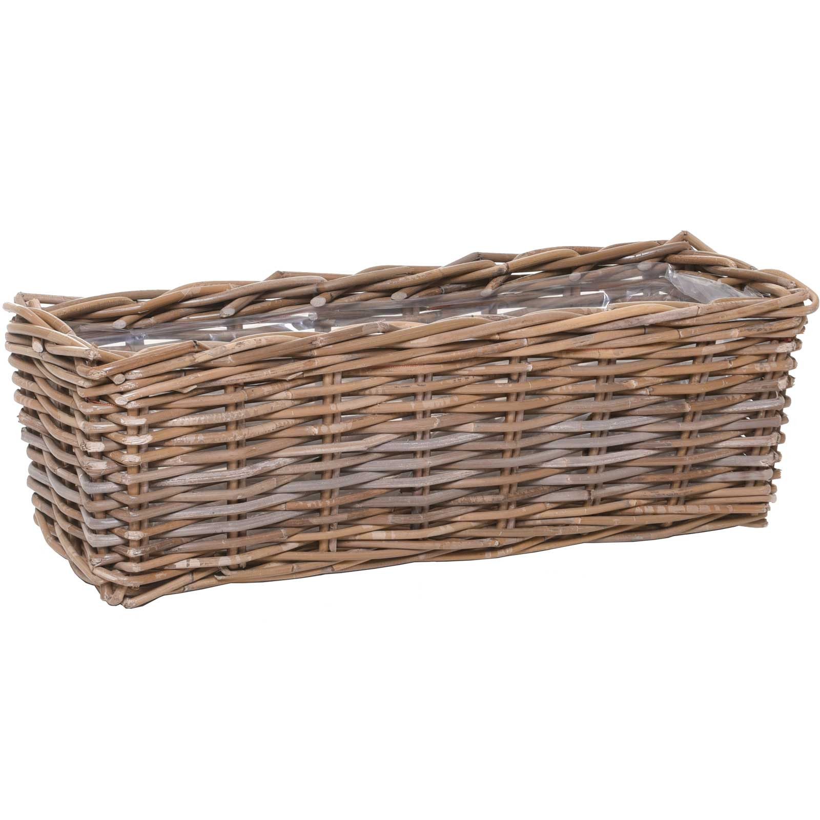 VIVANNO Balkonkasten Rattan FLORET Kasten - Natur Geflochten (1 St), 60x20x19 cm