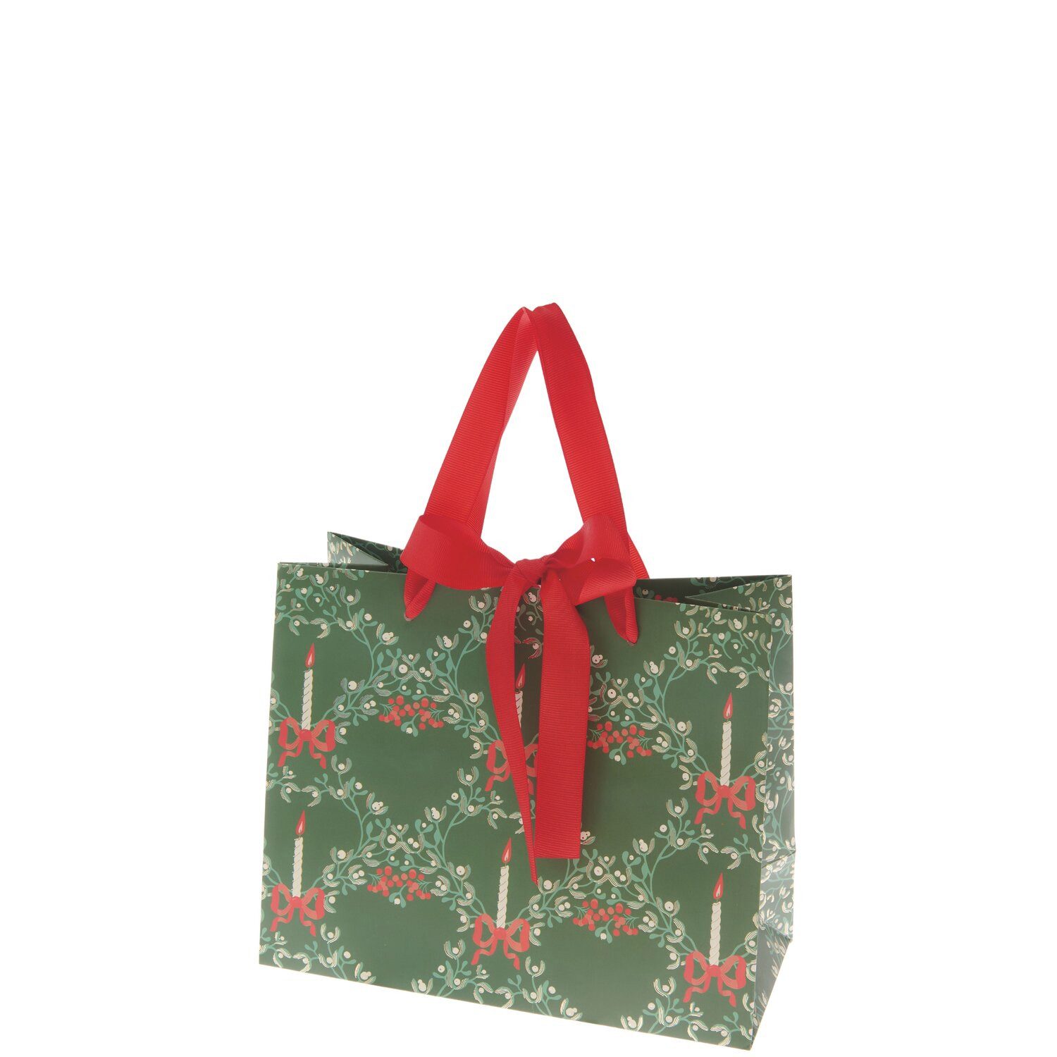 Rico Design Geschenkpapier Geschenktüte Advent Mistelzweig Kerzen S