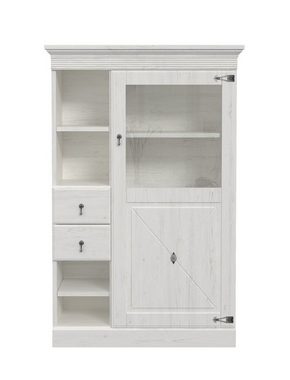 expendio Highboard Enzo 4, Pinie weiß Nb. 102x158x45 cm Landhausstil mit Softclose