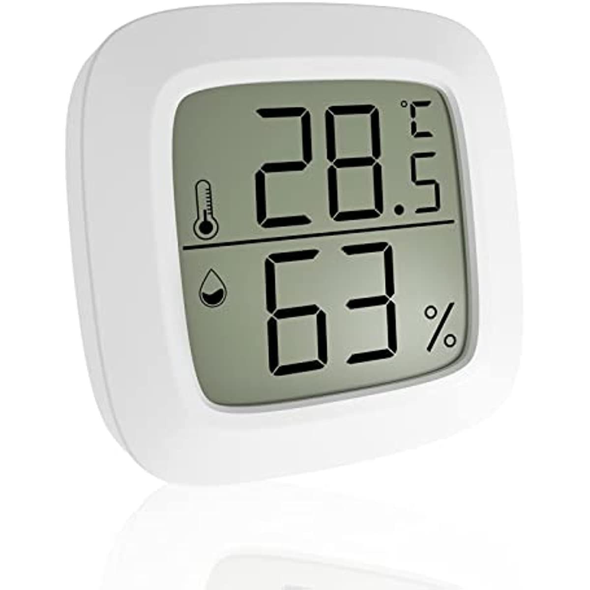 FELIXLEO Hygrometer Klein Thermometer Innen Mini LCD Digital Sensor Weiß x1 Außenwetterstation