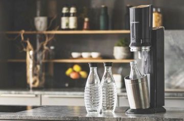 SodaStream Wassersprudler »Crystal« Mega-Bundle, (7-tlg), Wassersprudler, CO2-Zyl., Glaskaraffen, Abtropfhalter, Flaschenbürste