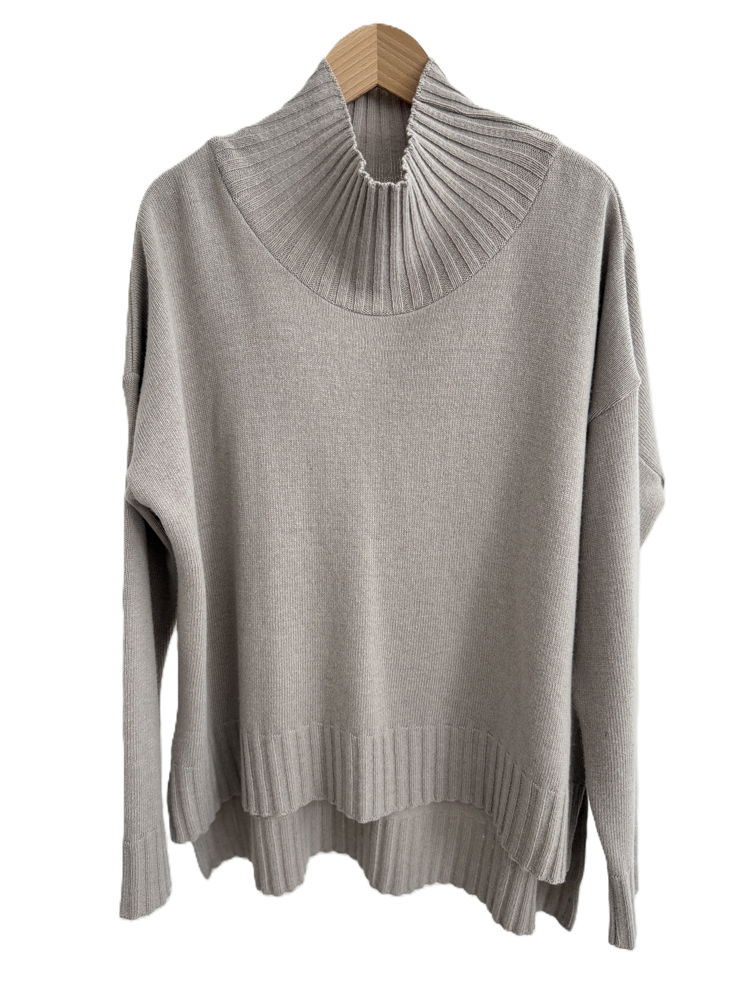 Zuckerwatte Stehkragenpullover bequem geschnitten, Merinowolle mit günstig online kaufen