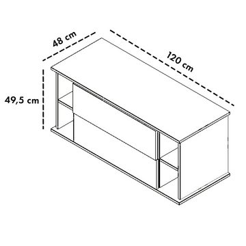 GARLIVO Waschbeckenunterschrank GLA-120 mit Schubladen, Badezimmer Waschtischunterschrank, Rust Breite 120 cm, Soft-Close, Push-to-Open/ Tip-On, Hängend