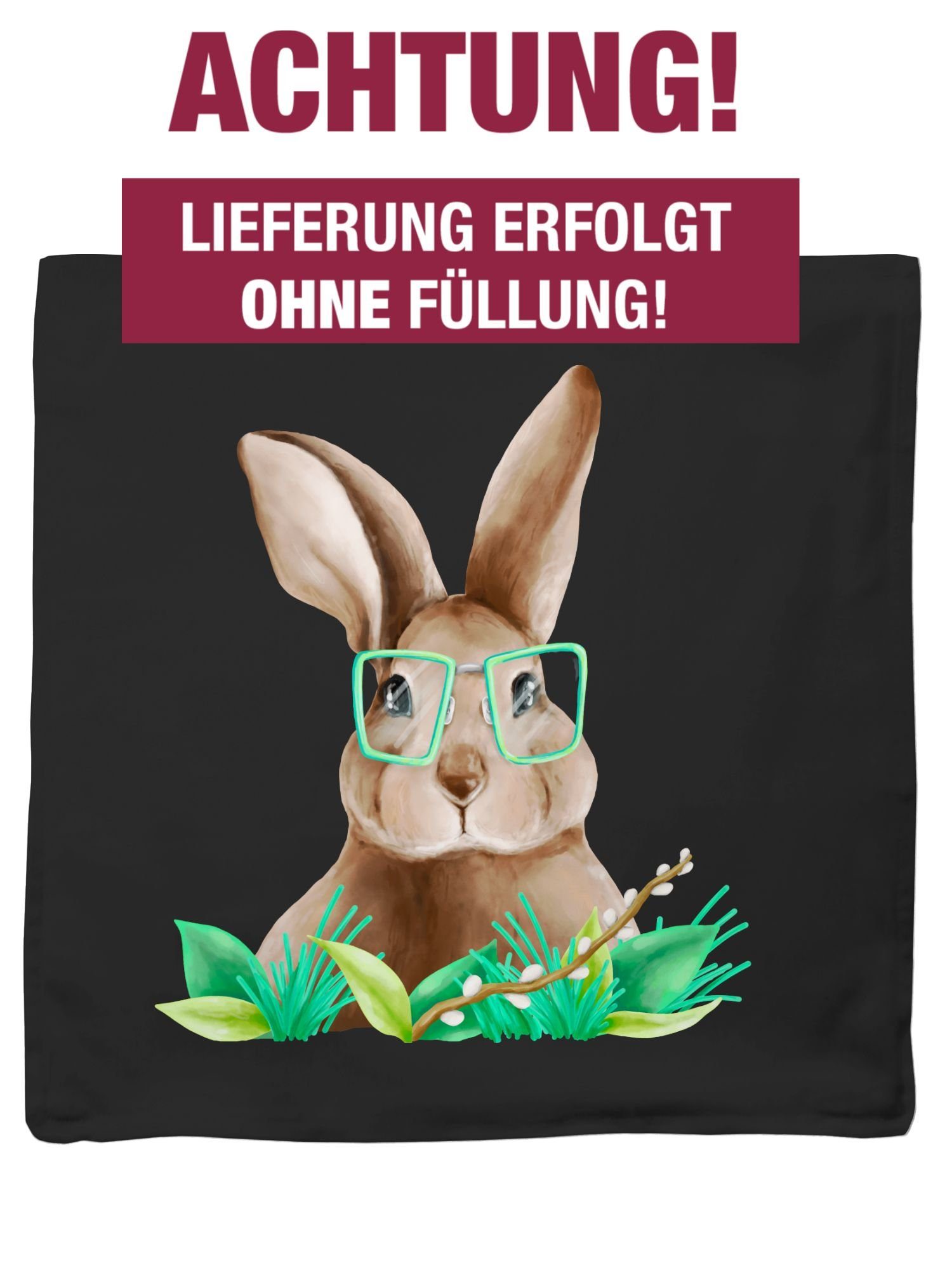 Brille, mit Kissenbezüge Hase Shirtracer (1 Stück), Osterkissen