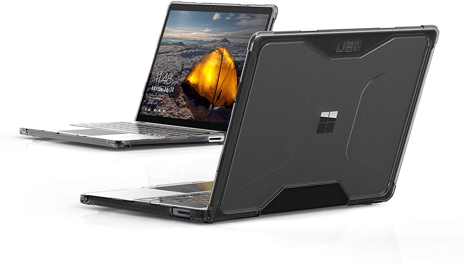 UAG Laptop-Hülle Plyo 31,50 cm (12,4 Zoll), [Surface Laptop Go Hülle,  Offiziell "Designed for Surface" zertifiziert, Fallschutz nach  Militärstandard, Dual-Lock Verschluss] ice (transparent)