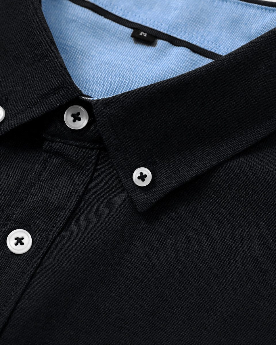 Allthemen Businesshemd mit Button-Down-Kragen Langarmhemd Slim Fit Hochzeitshemd