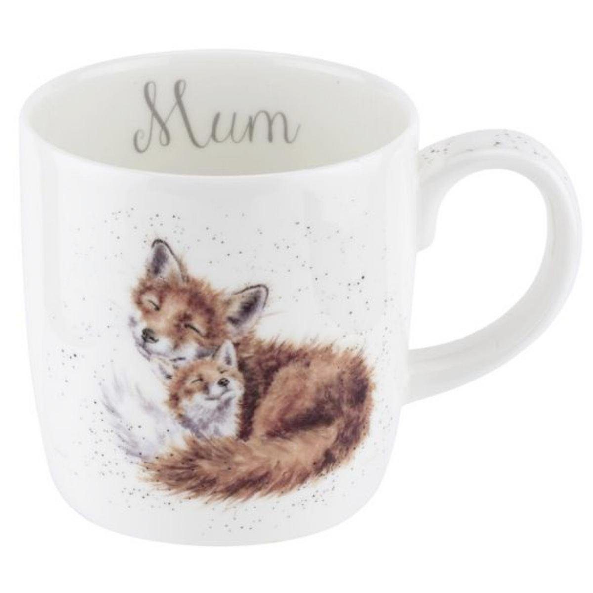 Wrendale Becher Wrendale Designs Porzellan-Becher Mama Fuchs, ca. 400 ml, Porzellan