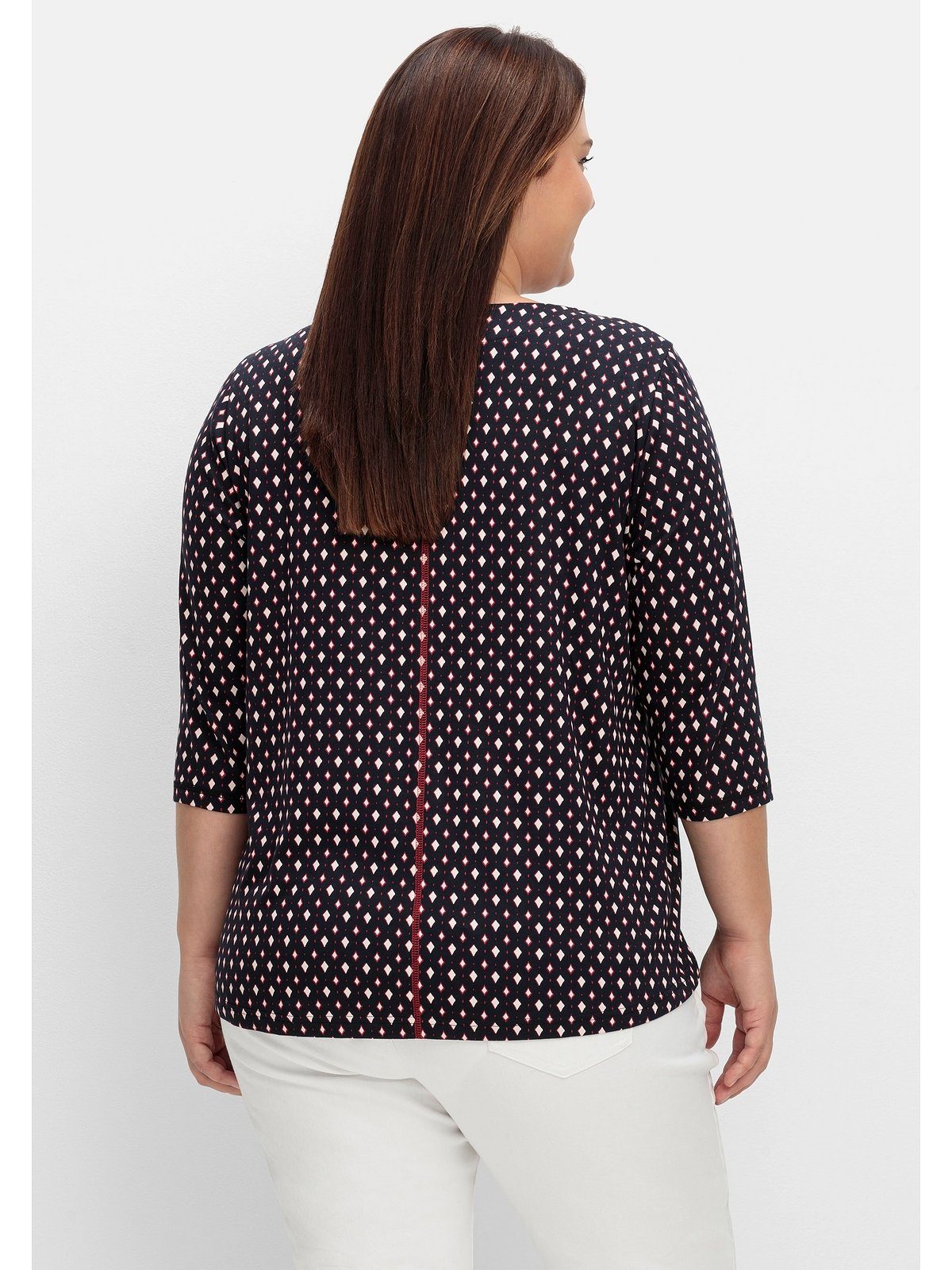 Sheego 3/4-Arm-Shirt Große Größen mit grafischem Minimalprint