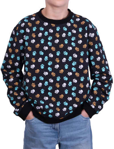 coolismo Sweater Kinder Sweatshirt Jungen Pullover mit Pfötchen-Print Baumwolle, europäische Produktion