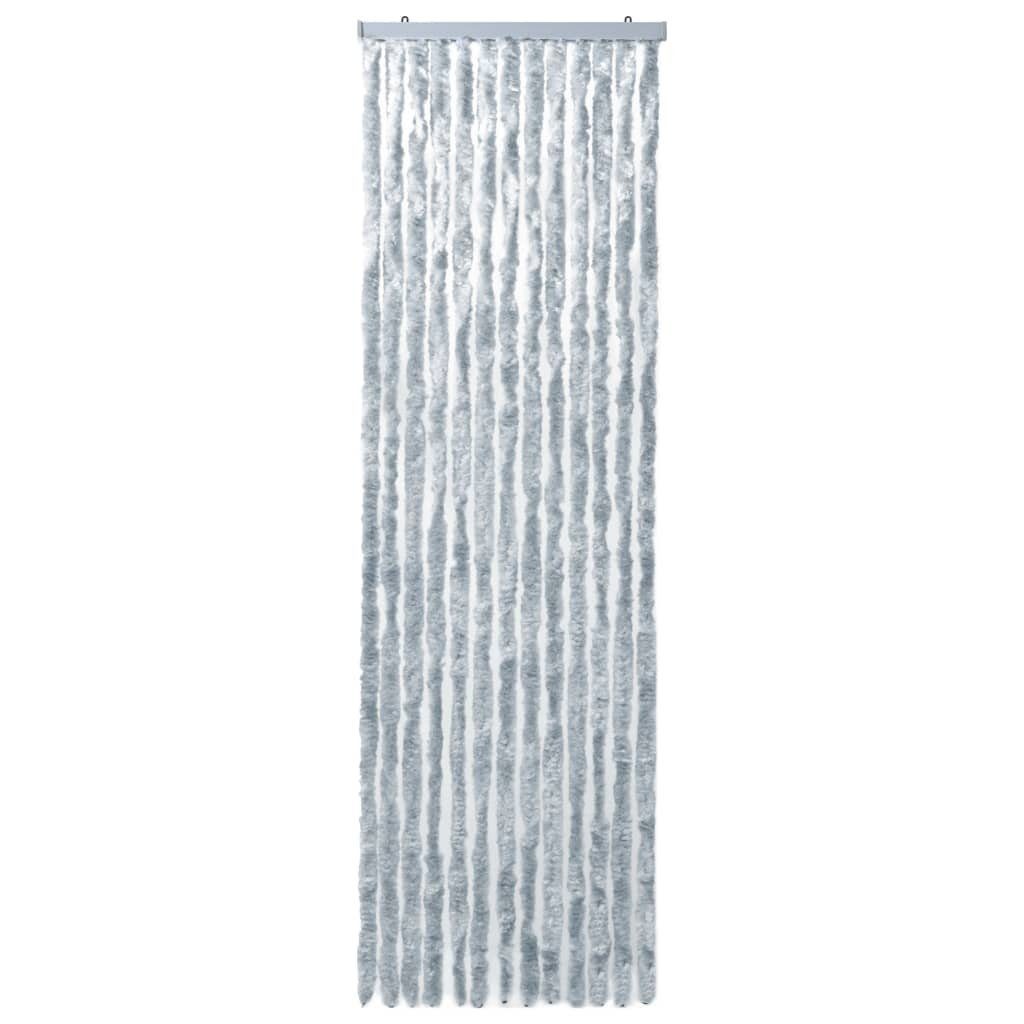 vidaXL Insektenschutz-Vorhang 90 x 200 cm Insektenschutz-Vorhang Weiß und Grau 90x200 cm Chenille