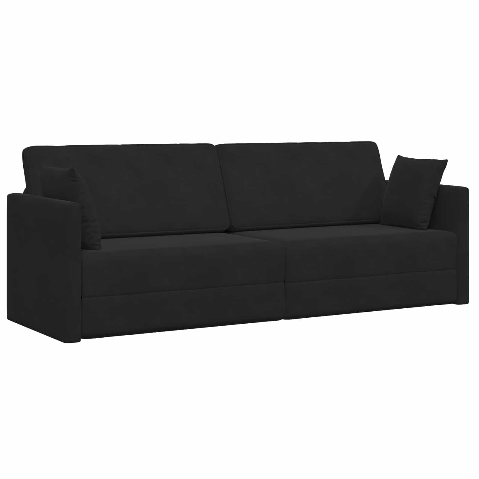 vidaXL Bett Boden-Sofa-Bett Schwarz 213 x 70 x 77 cm Samt (1-tlg)