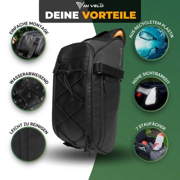 MIVELO Fahrradtasche Gepäckträgertasche mit Schulter- Rückenriemen