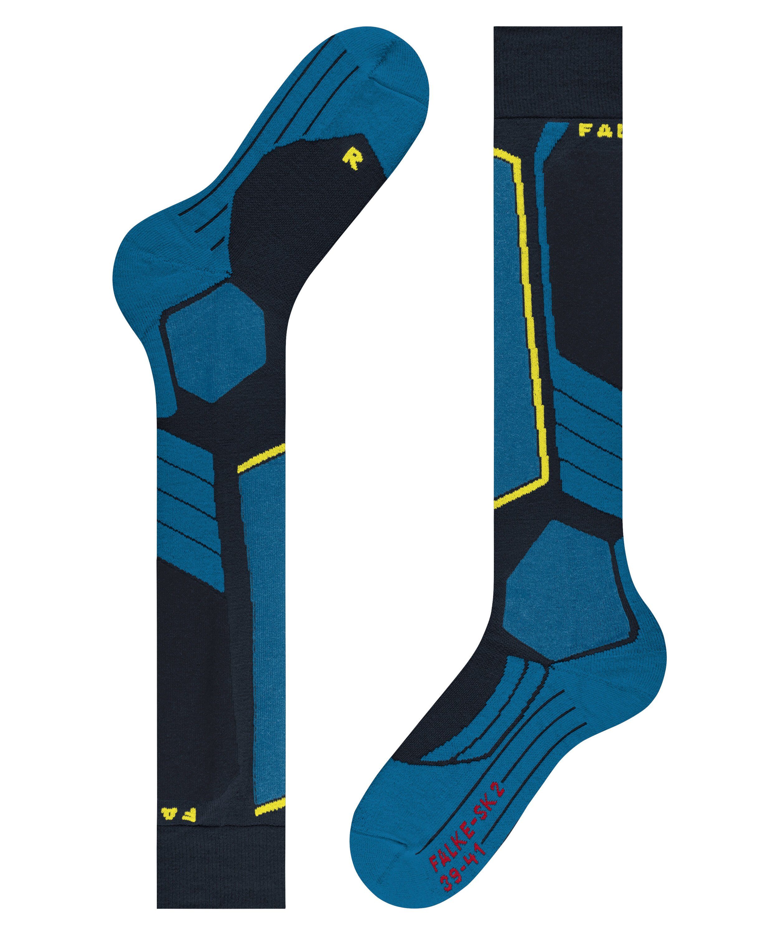 und dark FALKE Komfort Polsterung mit (6124) Intermediate Skisocken mittelstarker SK2 für Kontrolle night (1-Paar)