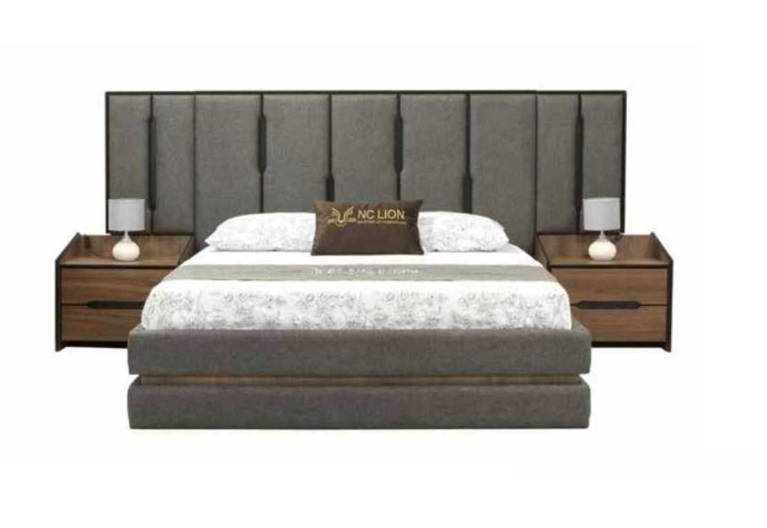 Schlafzimmer-Set Schlafzimmer Bett 2x JVmoebel Nachttisch), Made Set Nachttische in (3-St., 3tlg Elegant Bett, Komplett, Modernes 2x Europa