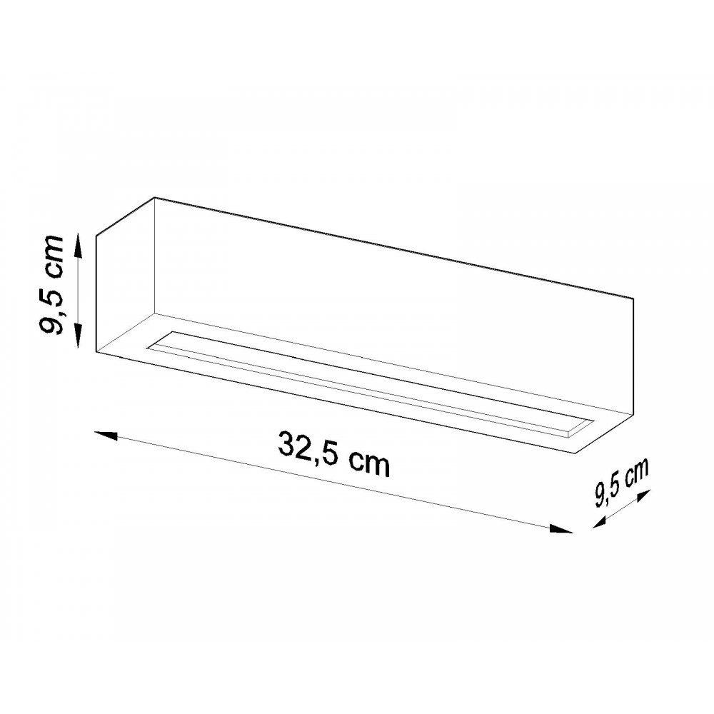 VEGA, cm 33x10x10 SOLLUX Wandlampe ca. lighting E27, Deckenleuchte 1x Keramik Wandleuchte