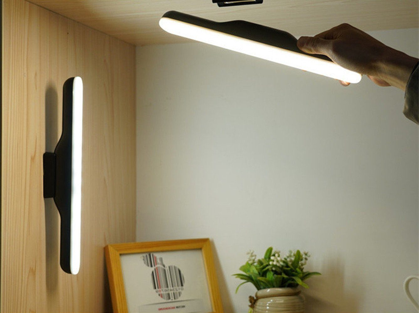XDOVET LED Tischleuchte Schreibtischlampe LED, Tischlampe mit Magnet,LED Unterbaulampe, Unterbauleuchte Hängende Touch Tischlampe Beleuchtung Einstellen