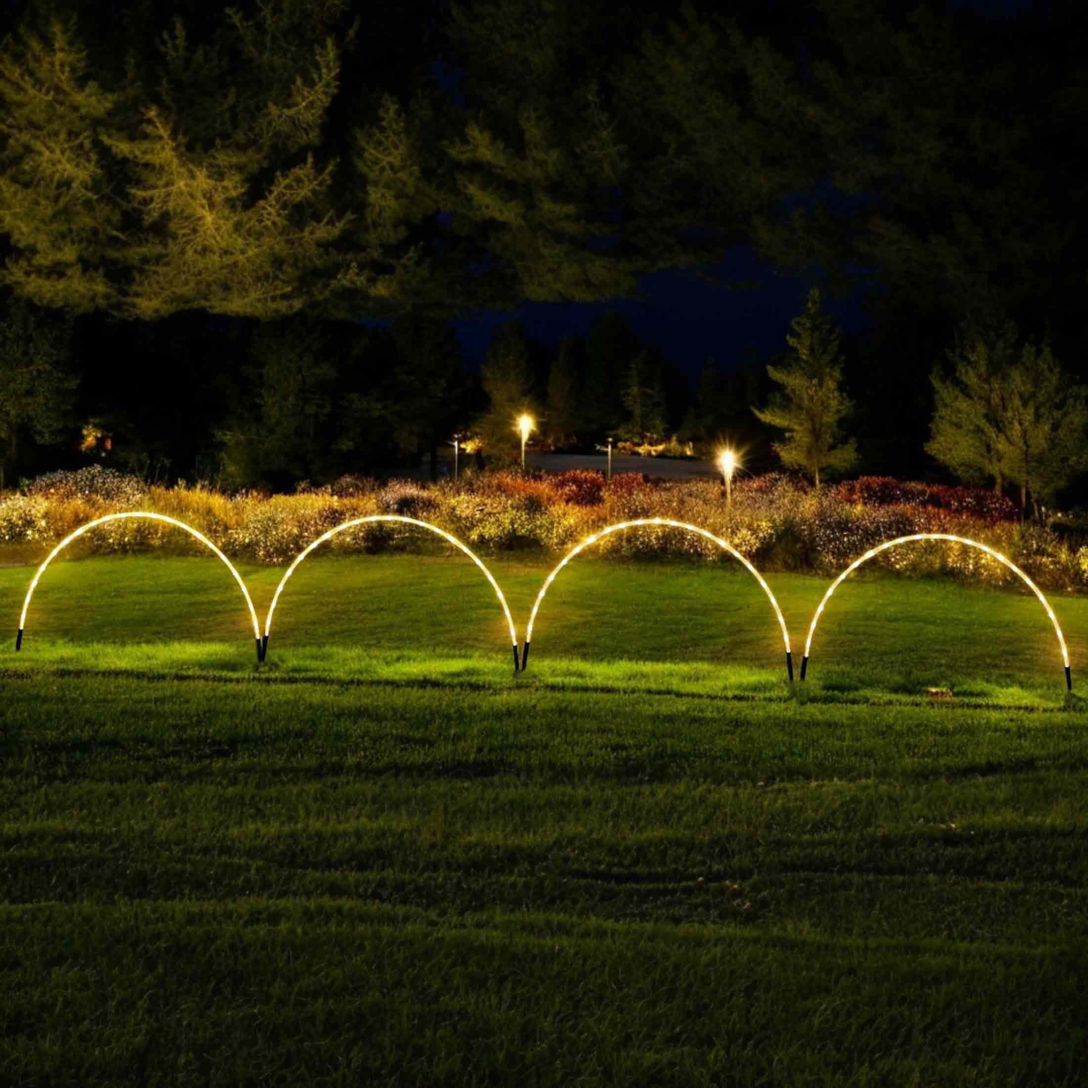 F-H-S International LED Gartenleuchte, Timer, LED, warmweiß, 4 Bögen je 24 LEDs warmweiß 6/18h Timer
